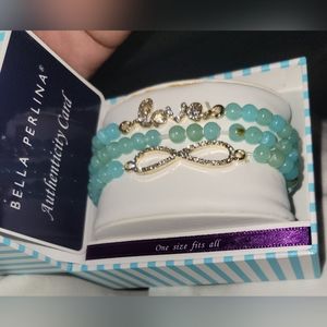 Bella Perlina 3pc love to infinity beaded bracelet